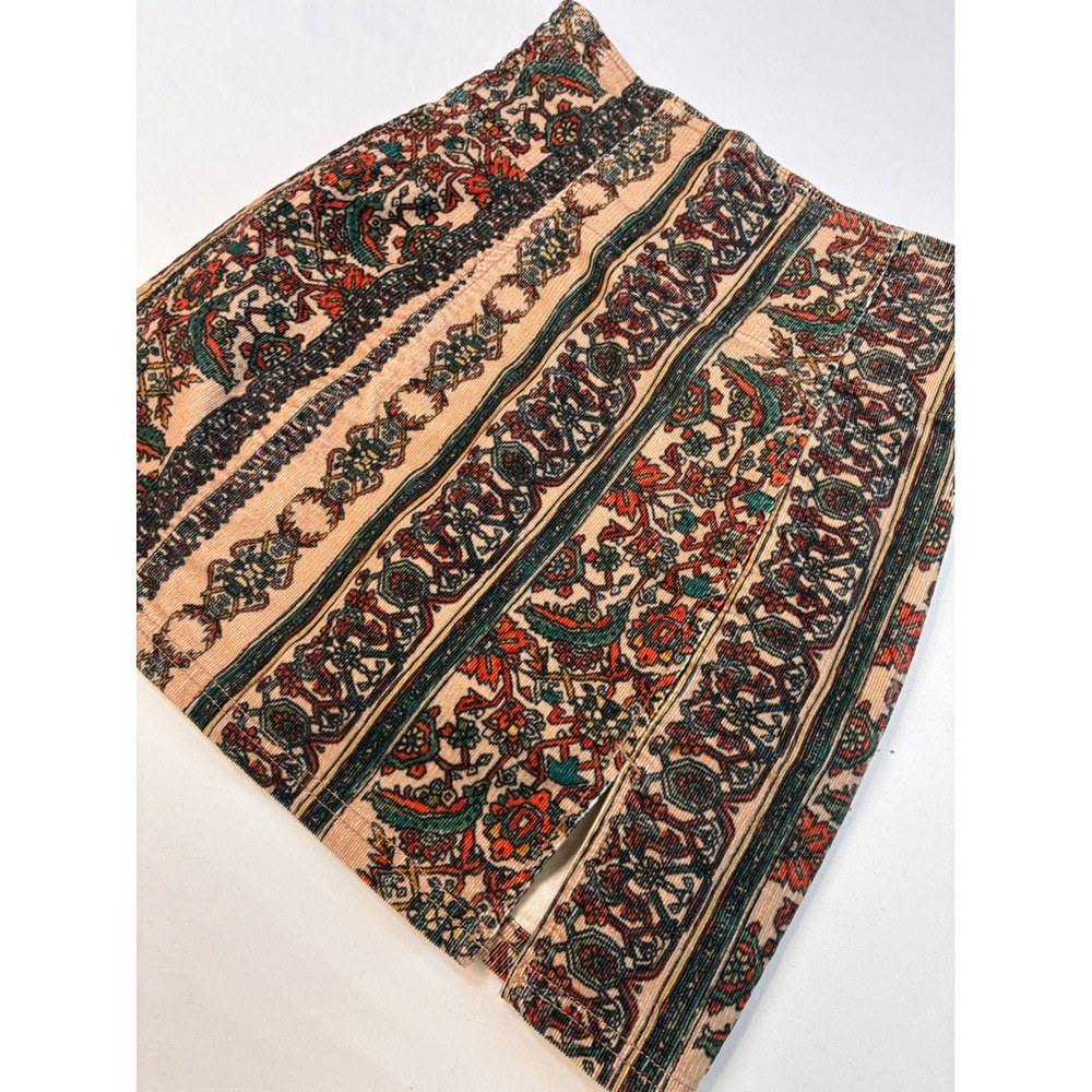Free People Modern Mini Skirt Whimsigoth Boho Corduroy Tapestry - 2 Multicolor - Picture 2 of 9